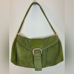 Green Suede Shoulder Bag